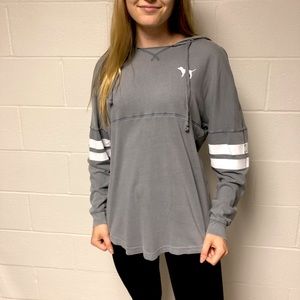 PINK gray lightweight long sleeve hoodie. XS